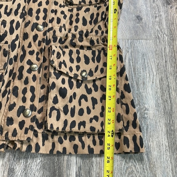 RACHEL Rachel Roy Denim Tan and Black Leopard Zip Up Utility Jacket, size small - Picture 9 of 15